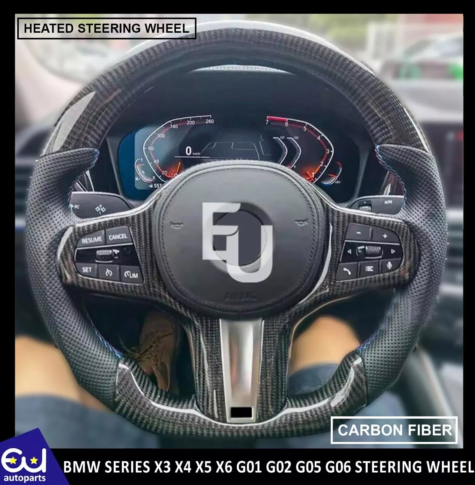 FOR BMW SERIES X3 X4 X5 X6 G01  G02 G05 G06 CARBON FIBER HEATED STEERING WHEEL