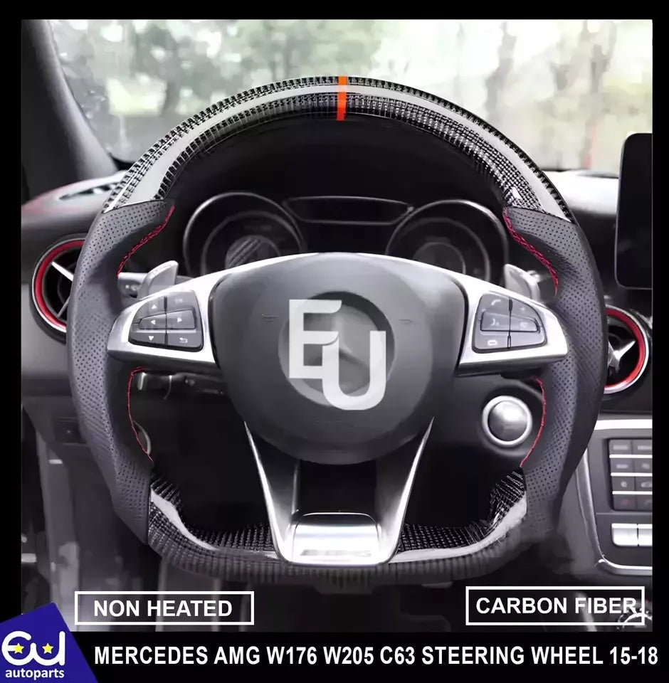 REAL CARBON FIBER STEERING WHEEL FOR MERCEDES AMG W176 W205 W204 W212 C217 C63