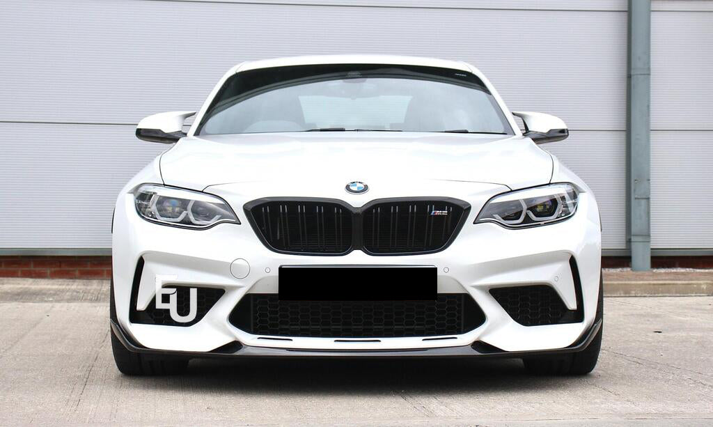 FOR BMW 2 SERIES F87 M2 CS STYLE FRONT BUMPER SPLITTER LIP GLOSS BLACK 2015+