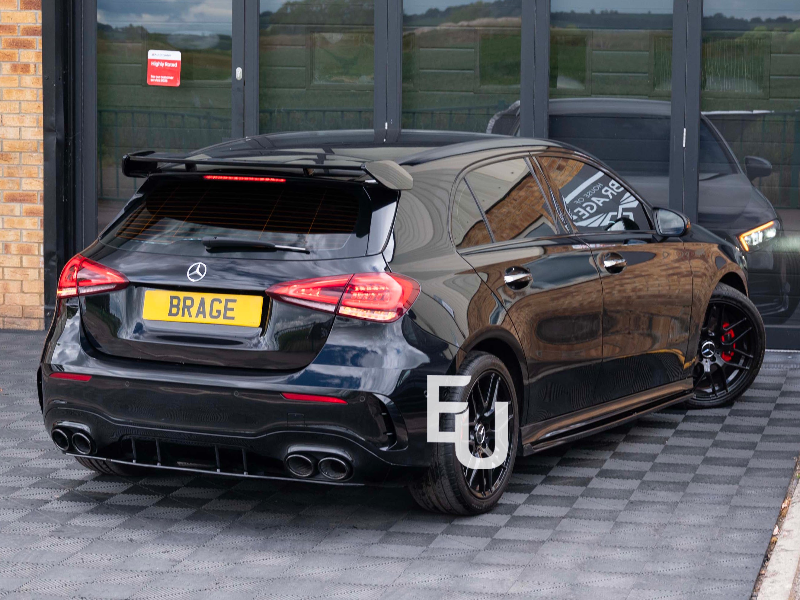 REAR BOOT SPOILER ROOF AMG STYLE FOR MERCEDES A CLASS W177 A45 2018+ GLOSS BLACK