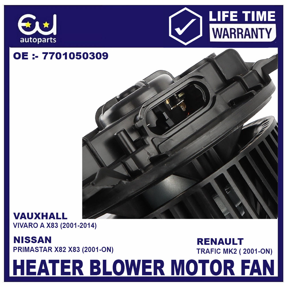 HEATER BLOWER MOTOR FAN FOR NISSAN PRIMASTAR X83 & RENAULT TRAFIC 7701050309