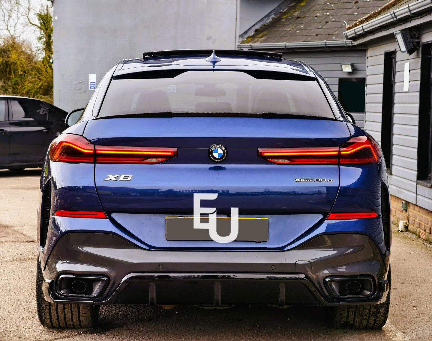 FOR BMW X6 G06 2019-2023 GLOSS BLACK REAR BUMPER DIFFUSER LIP SPLITTERS BODY KIT