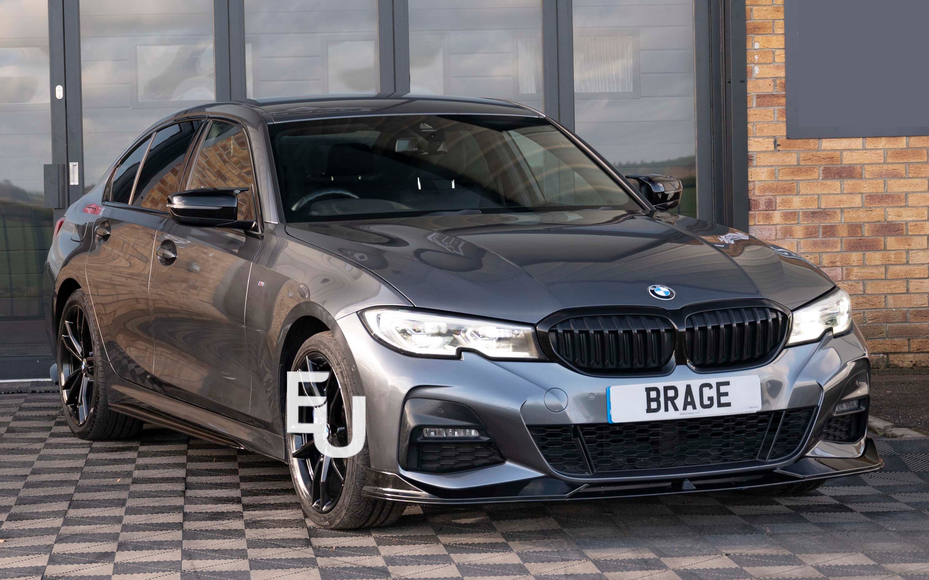 FOR BMW 3 SERIES G20 G21 SIDE SKIRT EXTENSION LIP BLADE MP STYLE GLOSS BLACK 18+