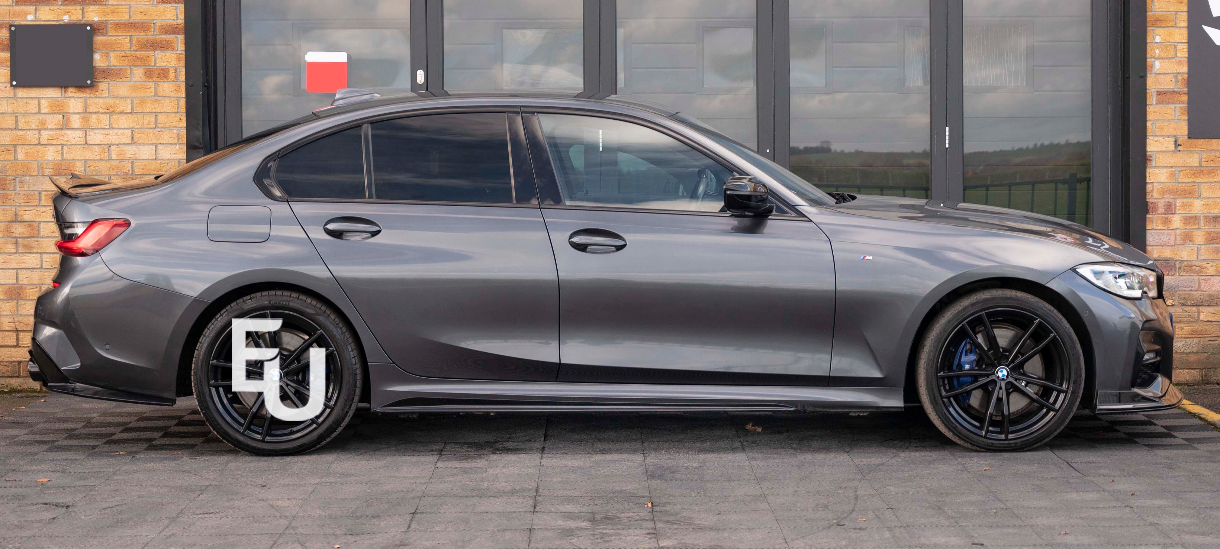 FOR BMW 3 SERIES G20 G21 SIDE SKIRT EXTENSION LIP BLADE MP STYLE GLOSS BLACK 18+