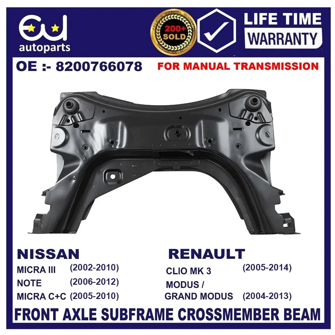 FRONT SUBFRAME CROSSMEMBER FOR NISSAN NOTE MICRA (MANUAL) RENAULT CLIO MK3 MODUS