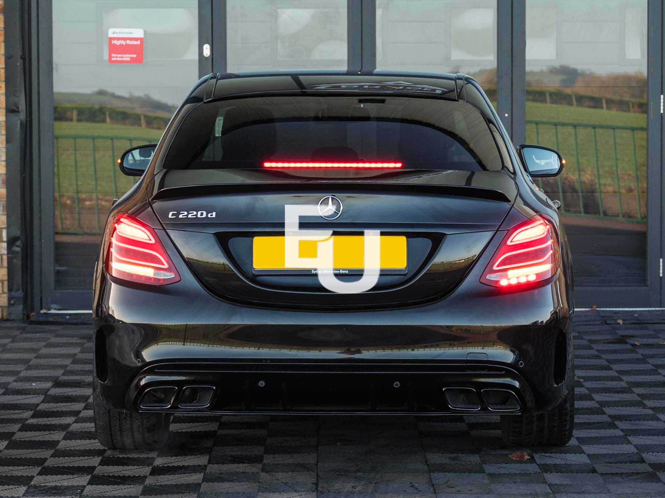 REAR TRUNK BOOT SPOILER LIP FOR MERCEDES BENZ W205 C CLASS ABS GLOSS BLACK