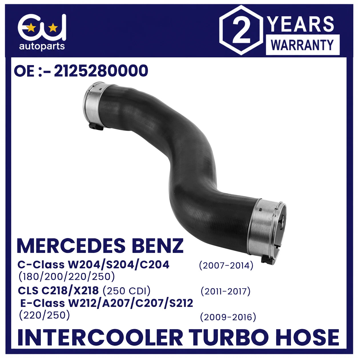 LEFT CHARGE AIR INTERCOOLER TURBO HOSE PIPE FOR MERCEDES C CLASS W204 2045282182