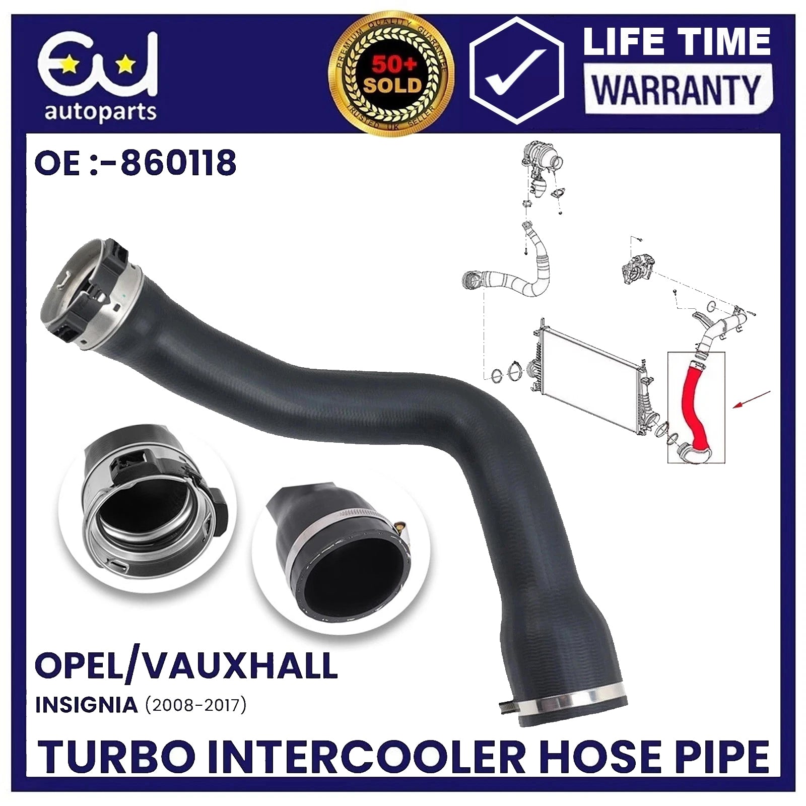 FOR VAUXHALL INSIGNIA 2.0 CDTI TURBO INTERCOOLER HOSE PIPE 23163578 22990025 NEW