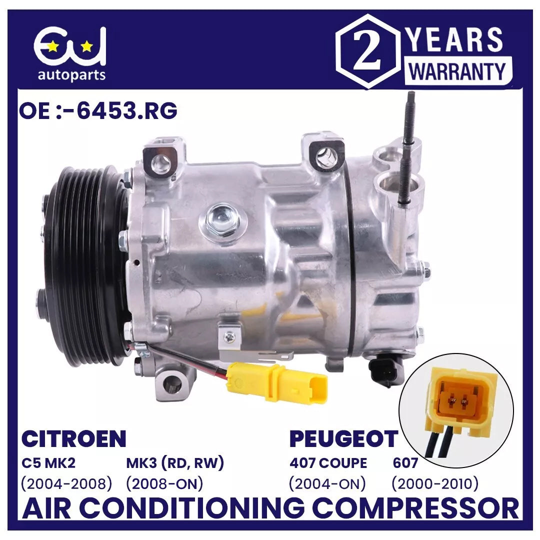 AIR CONDITIONING A/C COMPRESSOR FOR CITROEN C5 MK2 MK3 PEUGEOT 407 607 1.6 1.8