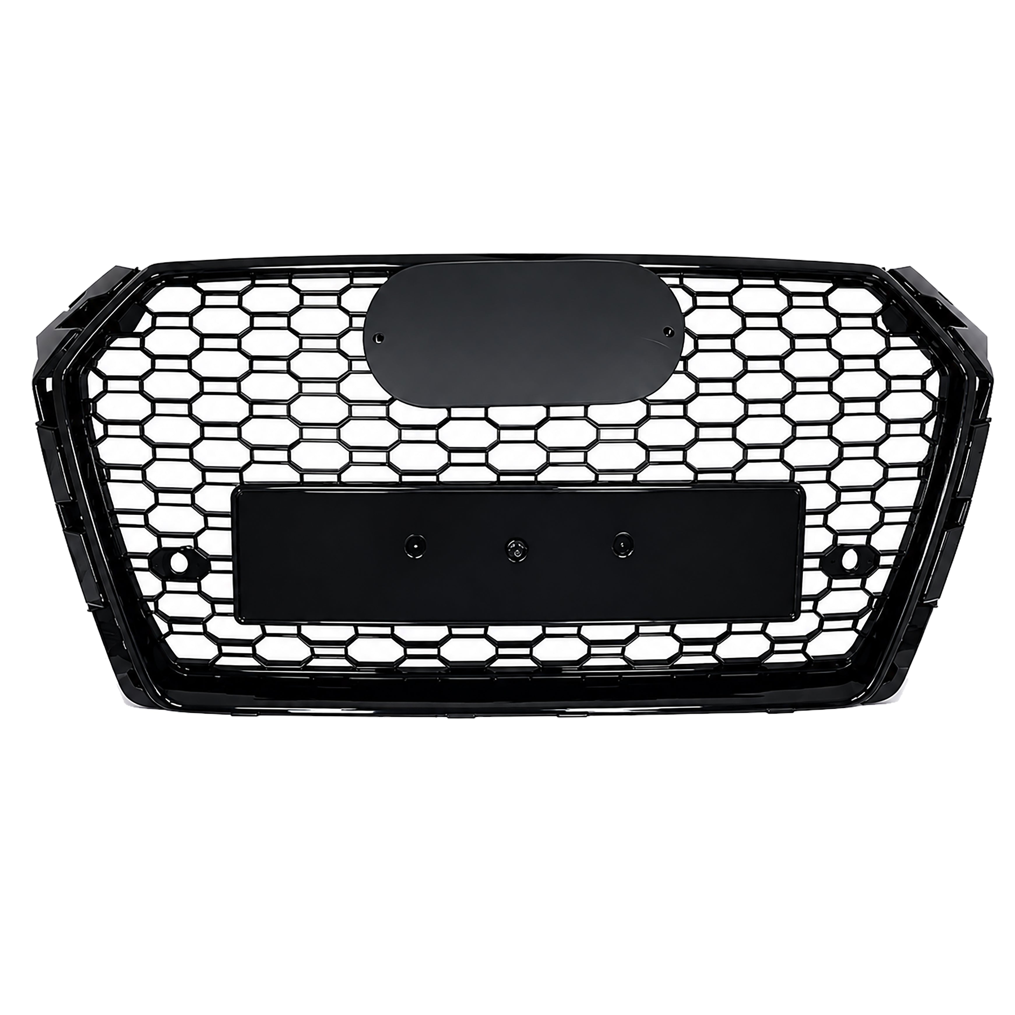 FRONT HONEYCOMB GRILLE RS4 STYLE GLOSS BLACK GRILLE FOR AUDI A4 S4 B9 15-19