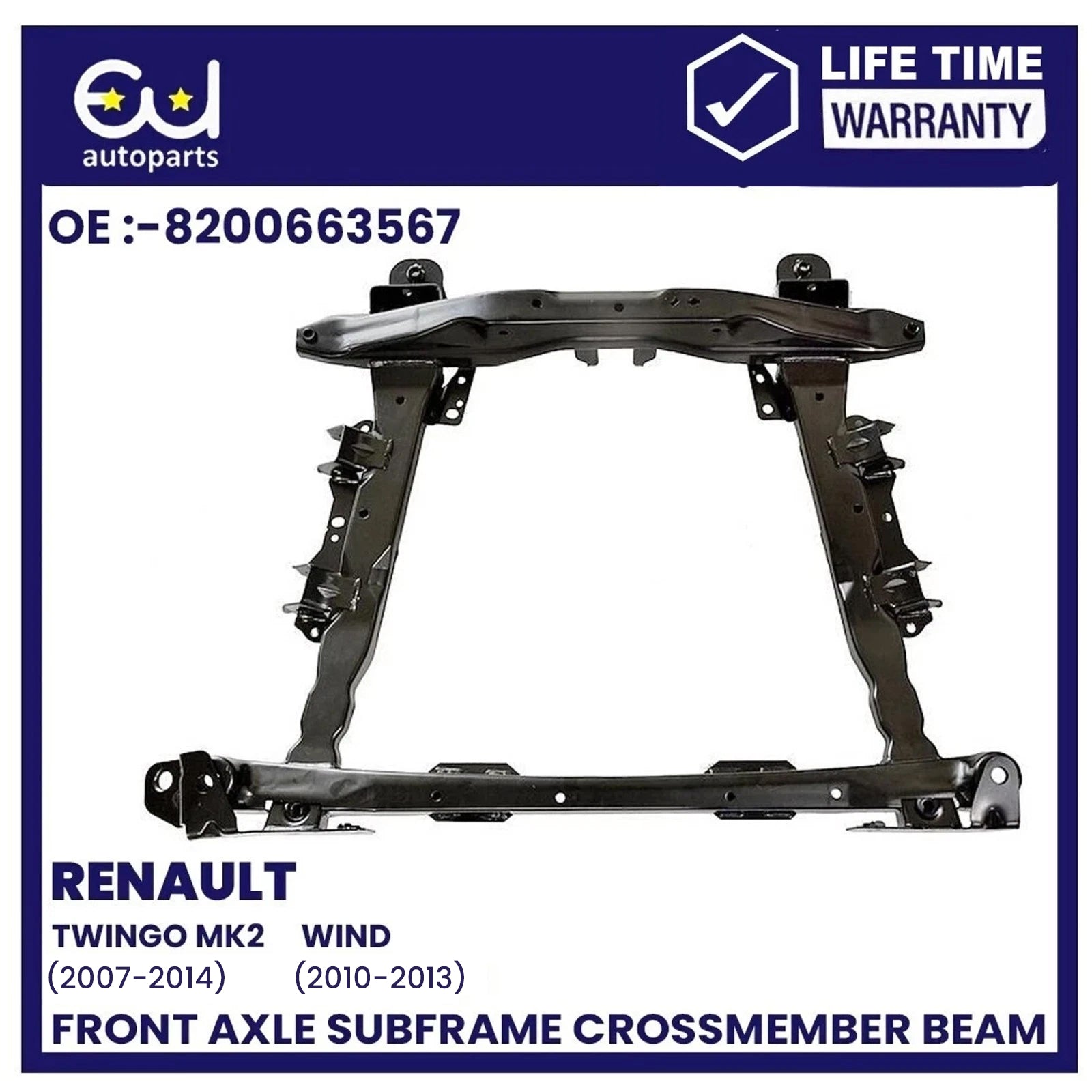 FRONT SUBFRAME CROSSMEMBER FOR RENAULT TWINGO MK2 CNO WIND E4M 07-14 544014669R