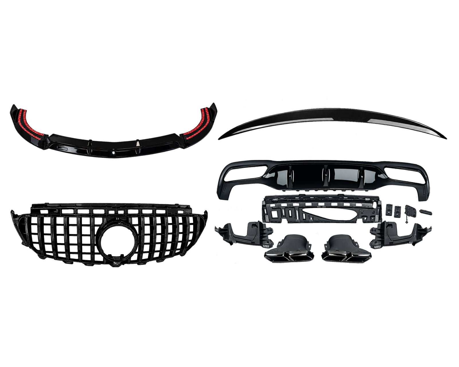 BODYKIT FOR MERCEDES E CLASS W213 E63 LOOK REAR DIFFUSER FRONT SPLITTER 16-20