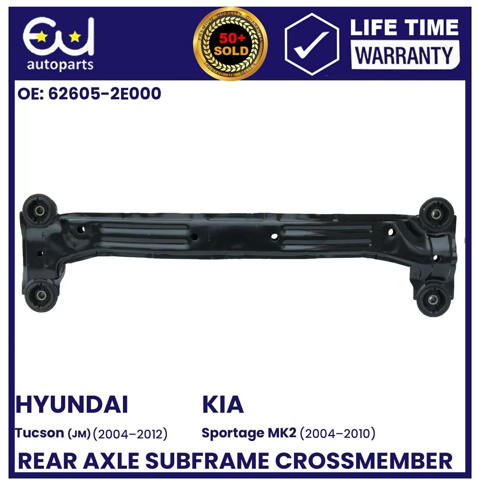 REAR AXLE SUBFRAME CROSSMEMBER FOR HYUNDAI TUCSON 04-12 ONLY 2WD (rubber mounts)