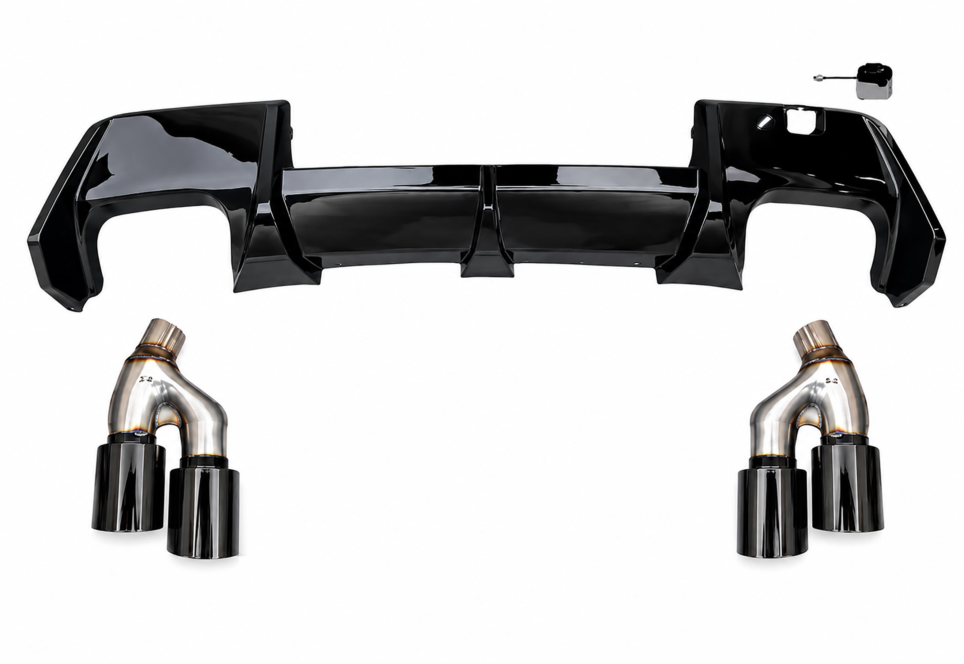 FOR BMW 1 SERIES F70 M SPORT GLOSS BLACK REAR BUMPER DIFFUSER W/TAILPIPES 2024+