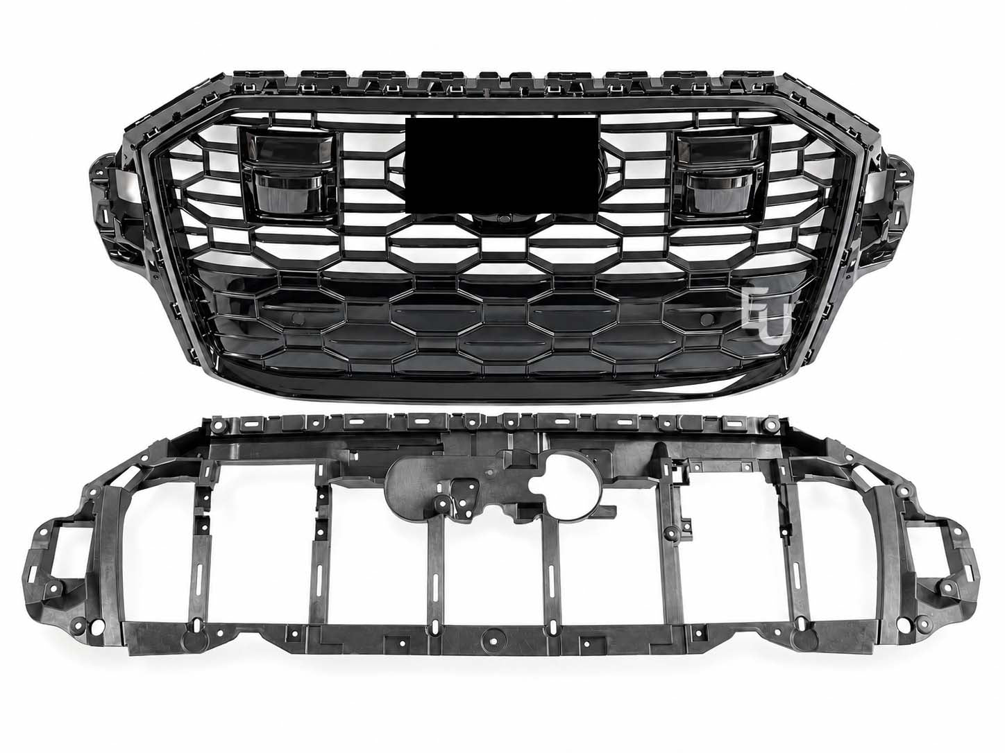 RSQ7 STYLE FRONT GRILL GRILLE FOR AUDI Q7 SQ7 4M 2020-2023 WITH ACC RADAR BLACK