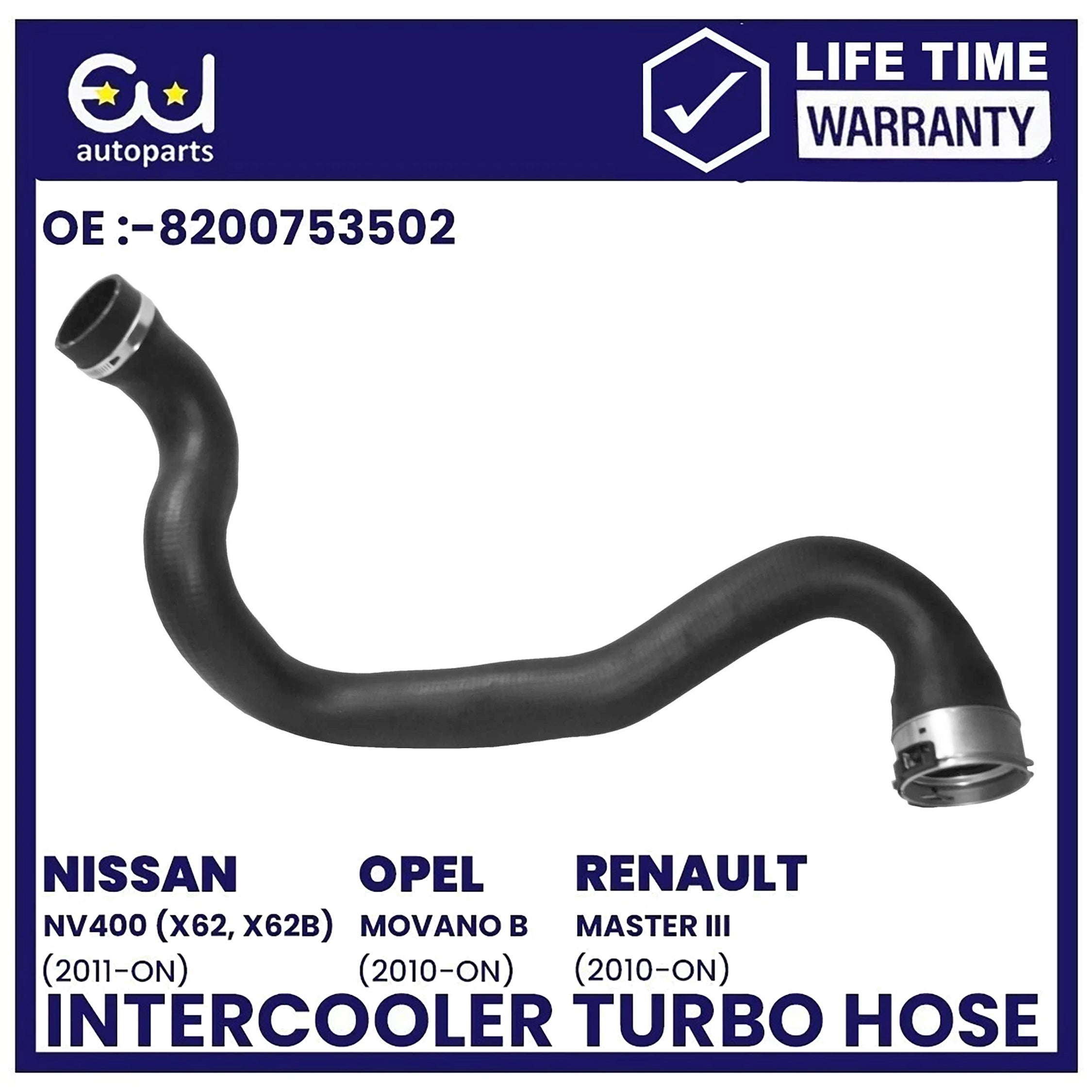 INTERCOOLER TURBO HOSE PIPE FOR RENAULT NV400 OPEL VAUXHALL MOVANO MK2 X62 2.3 D