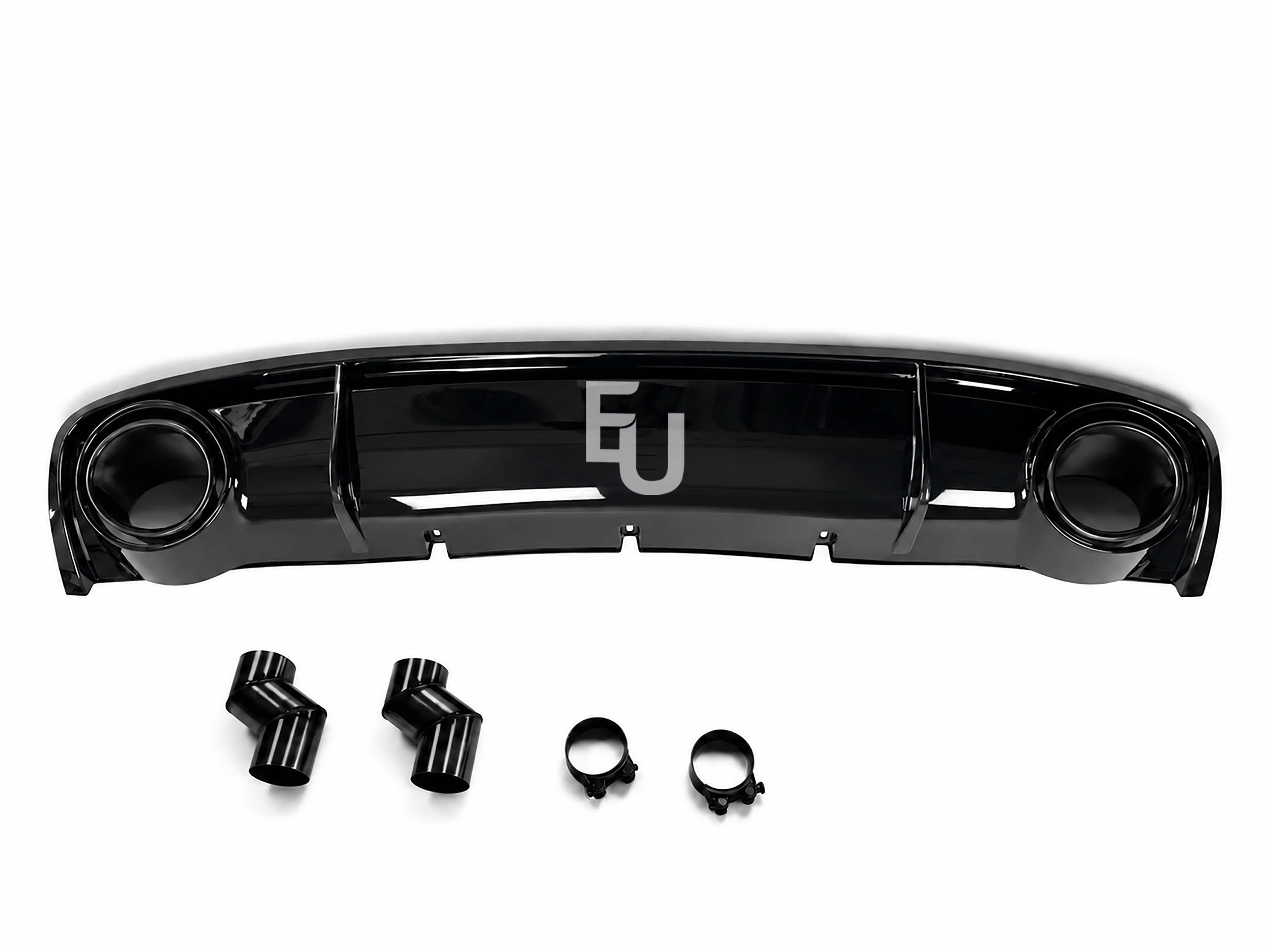 FOR AUDI A4 B8.5 STANDARD RS4 LOOK LCI REAR DIFFUSER W/TAILPIPE BLACK 2012-2015