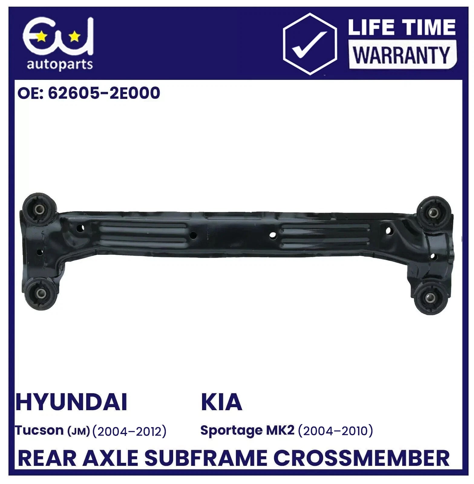 REAR AXLE SUBFRAME CROSSMEMBER FOR HYUNDAI TUCSON 04-12 ONLY 2WD (rubber mounts)