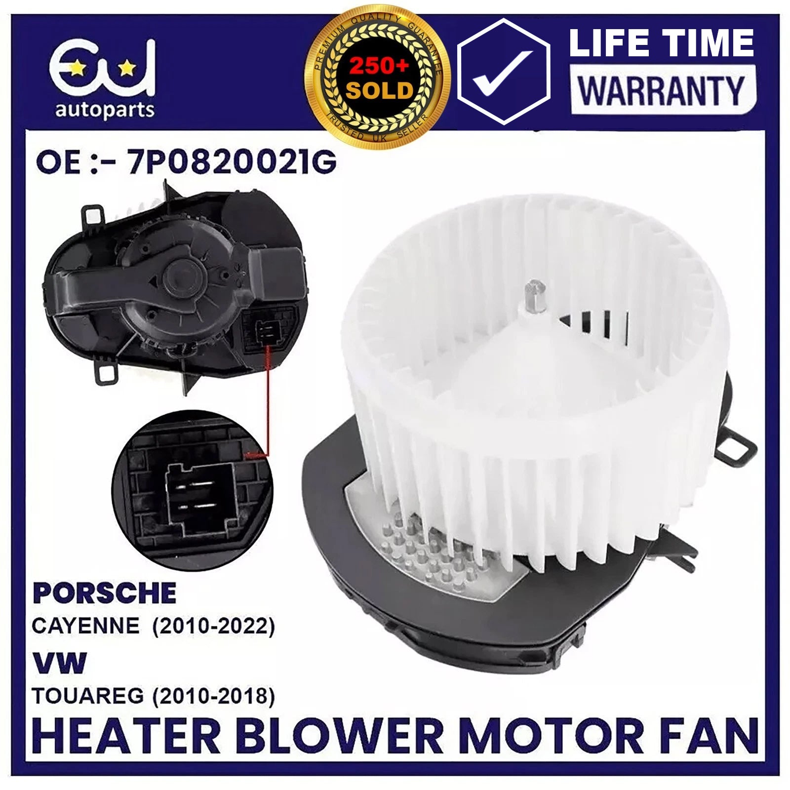 HEATER BLOWER MOTOR FAN FOR PORSCHE CAYENNE 92A VW TOUAREG 10-22 7P0820021G RHD