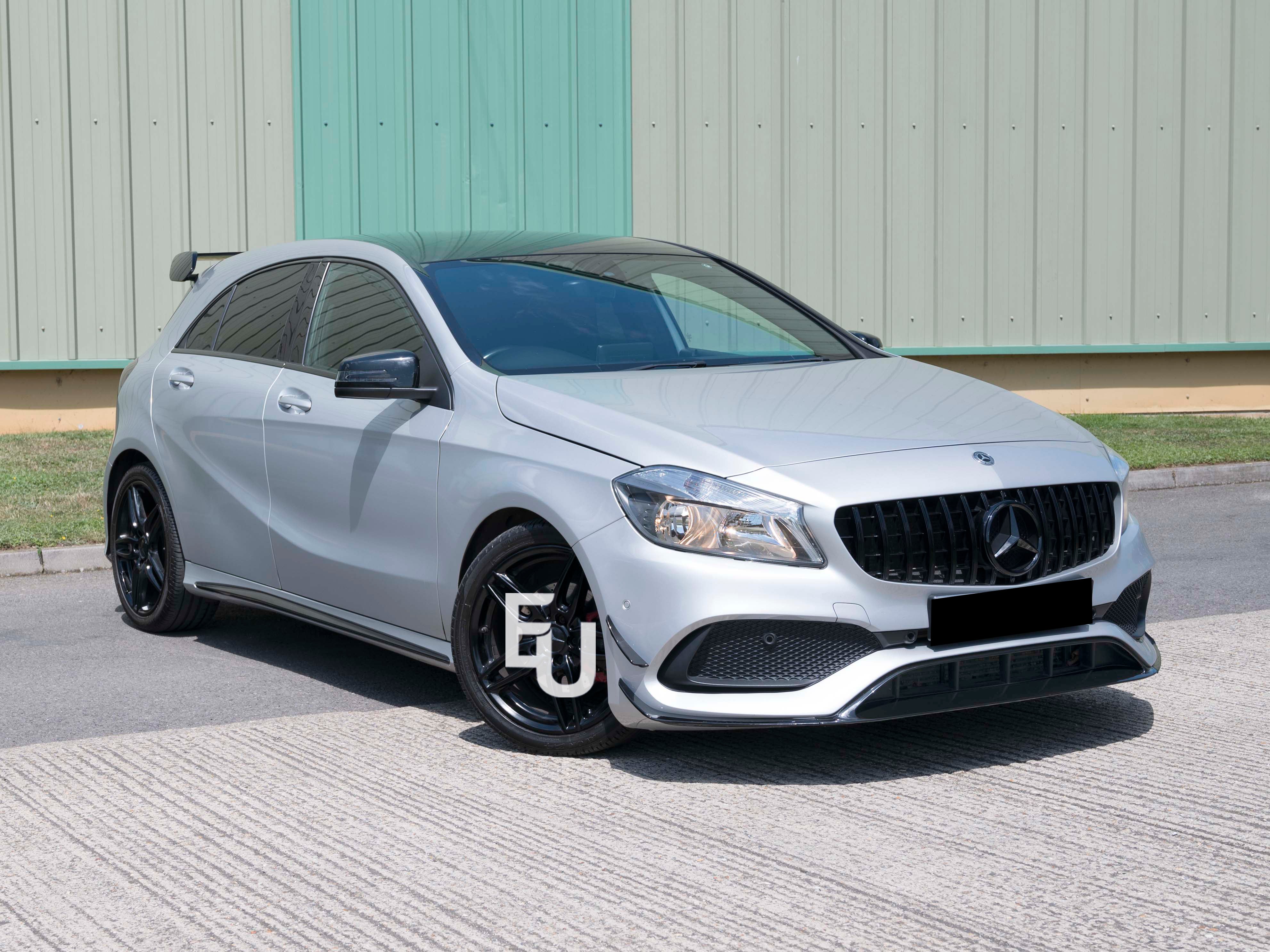 FOR MERCEDES A CLASS W176 A45 STYLE FRONT SPLITTER LIP GLOSS BLACK 2015-2018