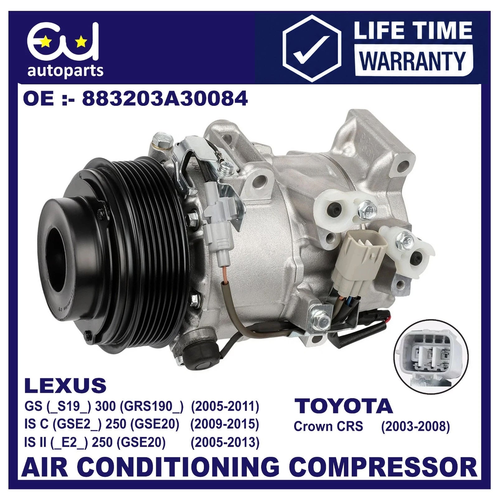 AIR CON AC COMPRESSOR FOR LEXUS GS300 IS250 IS350 RX350 U3 GSE2 S19 2.5 CROWN