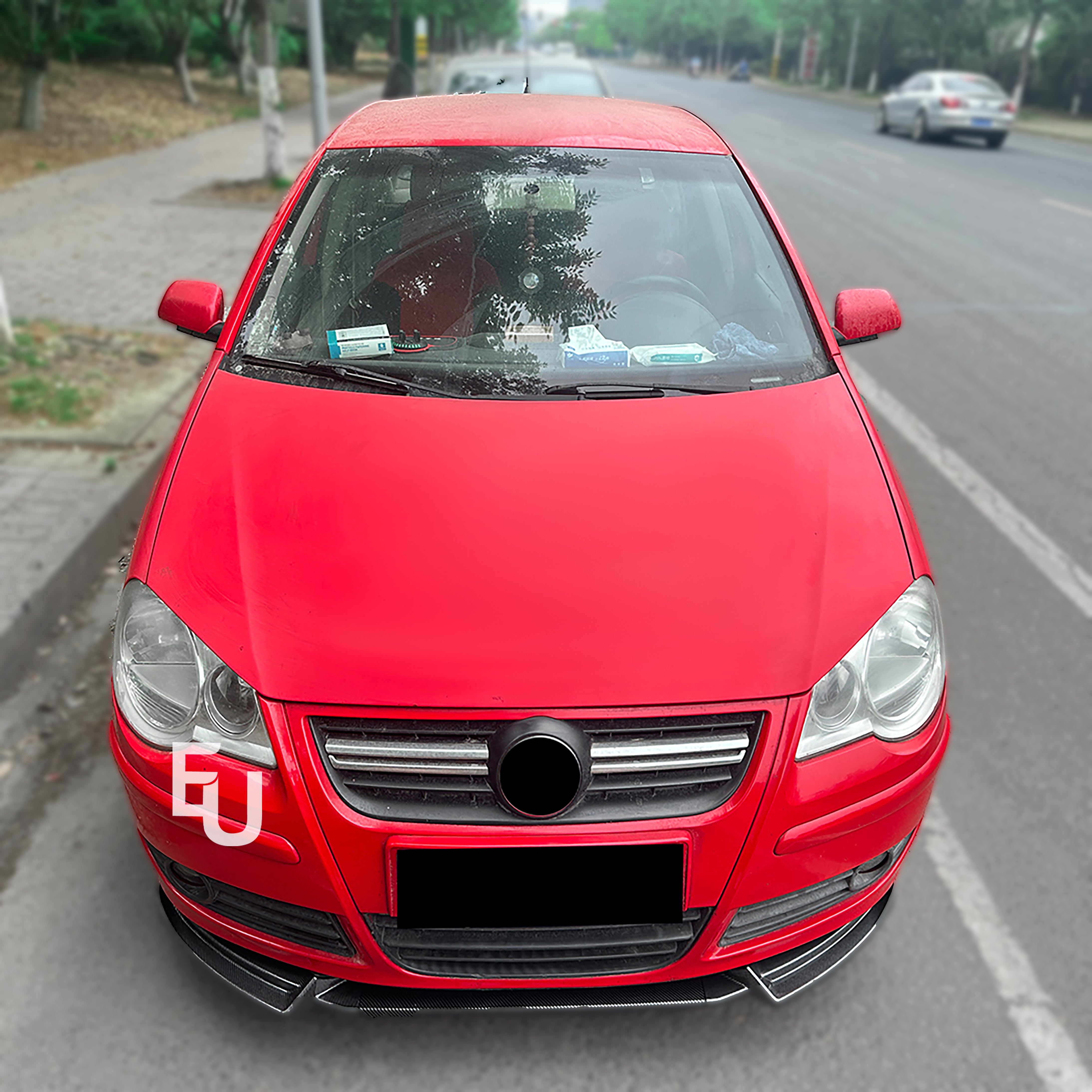 FOR VW POLO MK4 9N3 GLOSS BLACK FRONT SPLITTER LIP SPOILER BODYKIT LCI 2005-2009