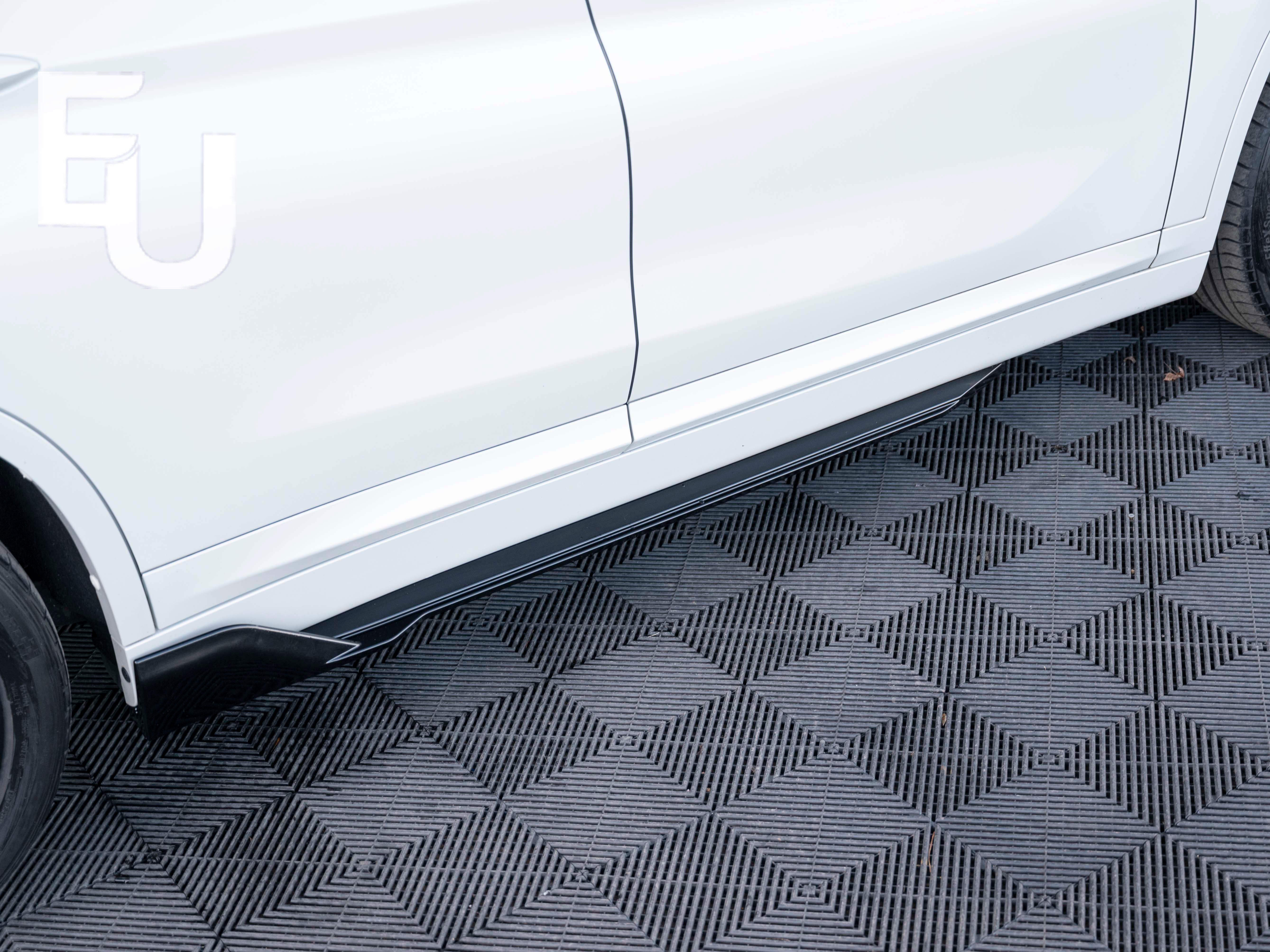 GLOSSY BLACK SIDE SKIRTS EXTENSION BLADES LIP SPOILER FOR BMW X1 F48 2016-2022
