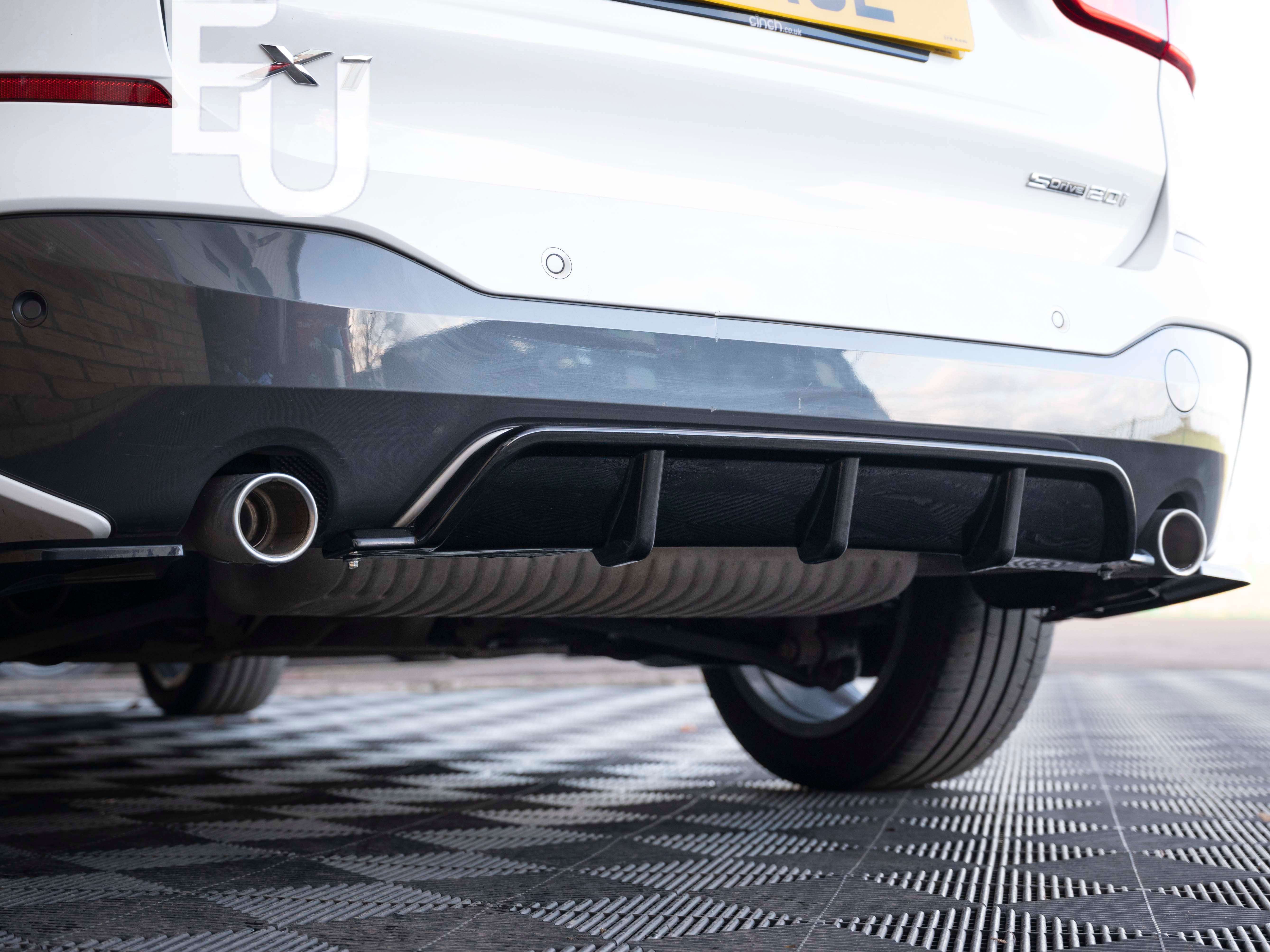 REAR BUMPER DIFFUSER SPOILER LIP FOR BMW X1 F48 2016-2022 M SPORT GLOSS BLACK