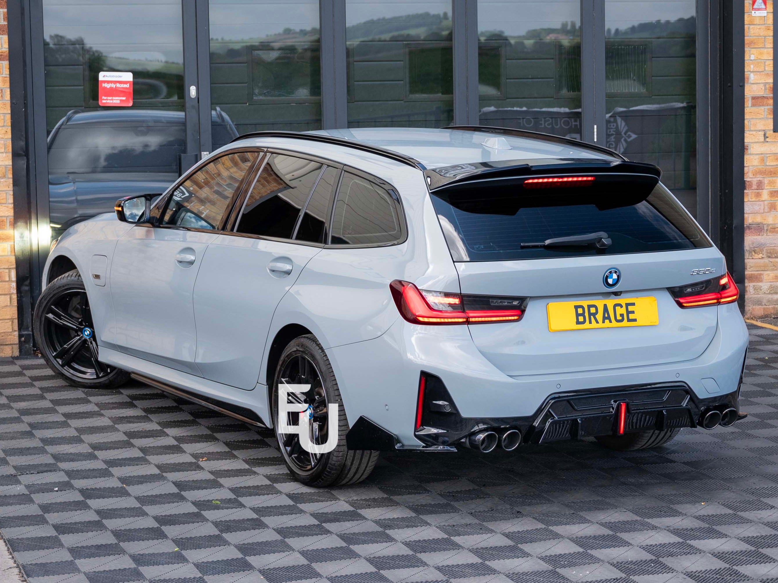 REAR ROOF BOOT SPOILER WING FOR BMW 3 SERIES G21 ESTATE 2019-2024 GLOSS BLACK