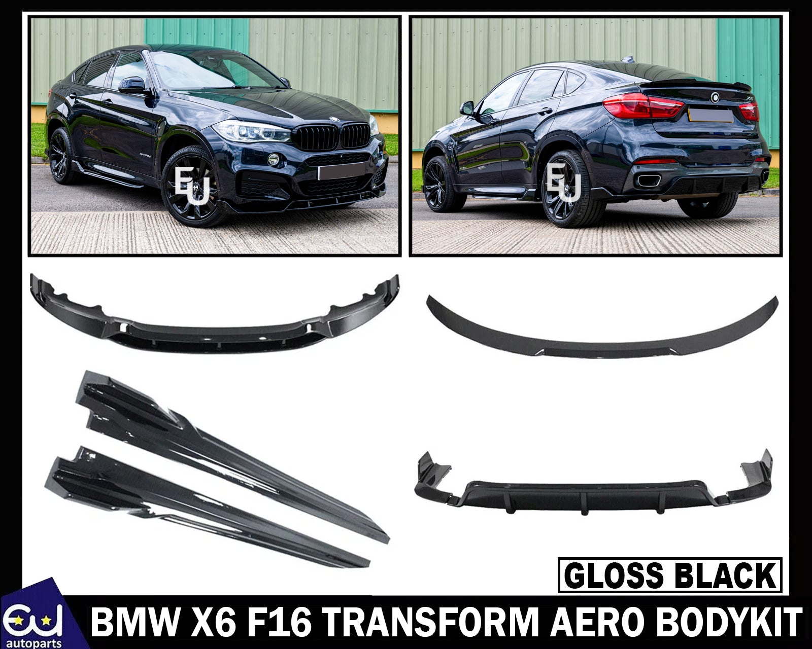 FOR BMW X6 F16 TRANSFORM AERO BODYKIT BODY KIT FRONT SPLITTER LIP REAR DIFFUSER