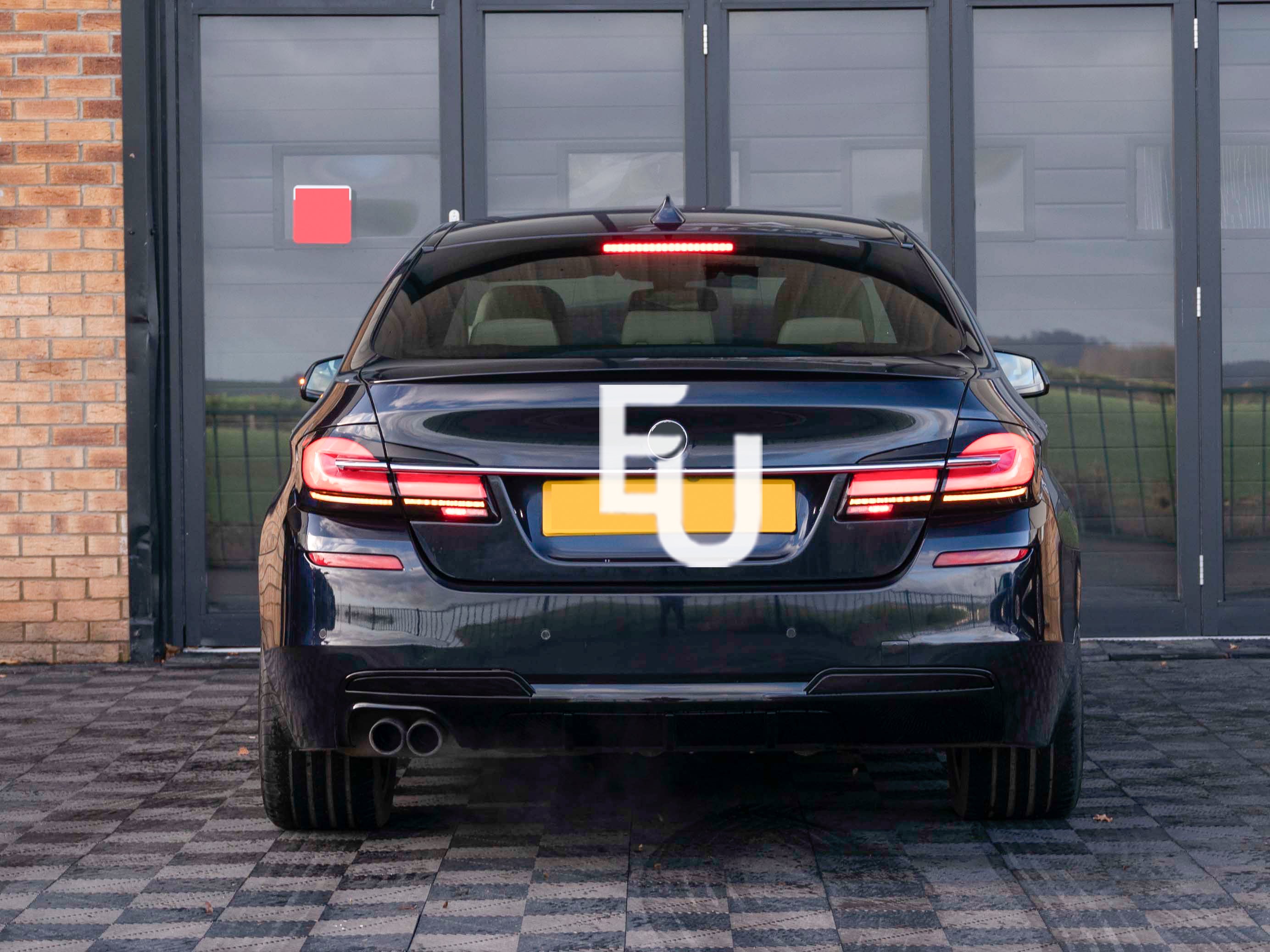 FOR BMW 5 SERIES F10 F11 M SPORT REAR DIFFUSER SPLITTER TWIN GLOSS BLACK