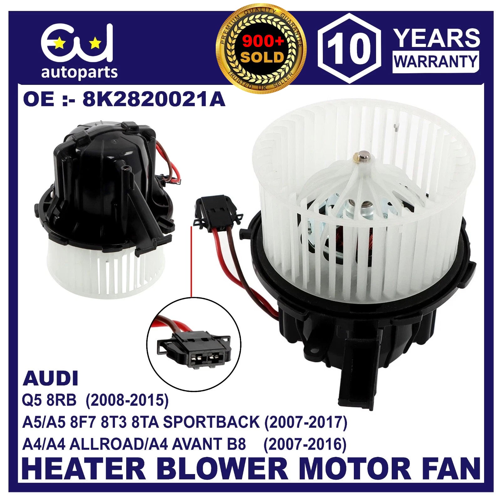 NEW HEATER BLOWER MOTOR FAN WITH AIRCON RHD FOR AUDI A4 B8 A5 8F7 8T3 8TA Q5 8RB