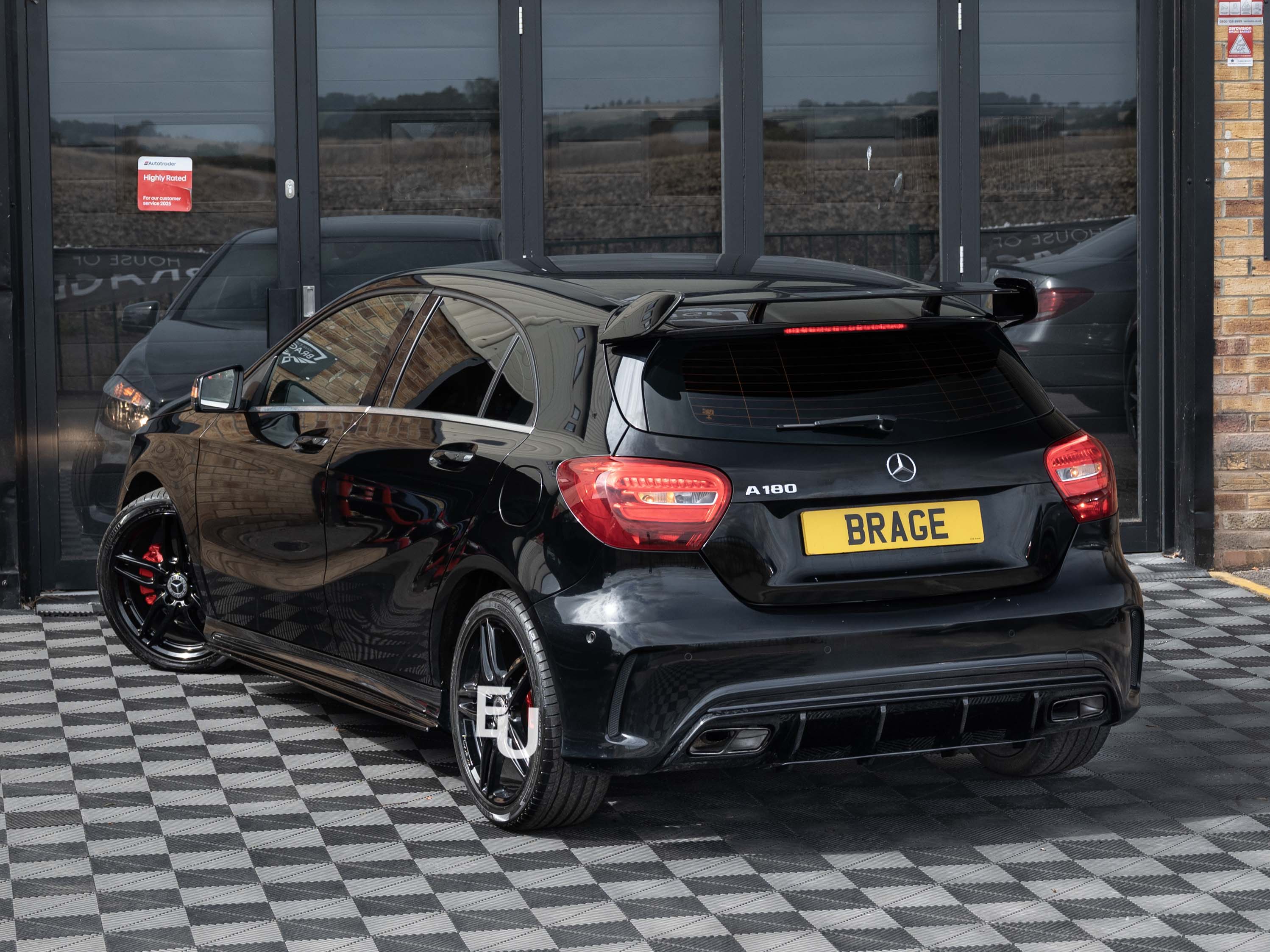 REAR ROOF SPOILER WING A45 AMG LOOK FOR MERCEDES W176 A CLASS 12-18 GLOSS BLACK