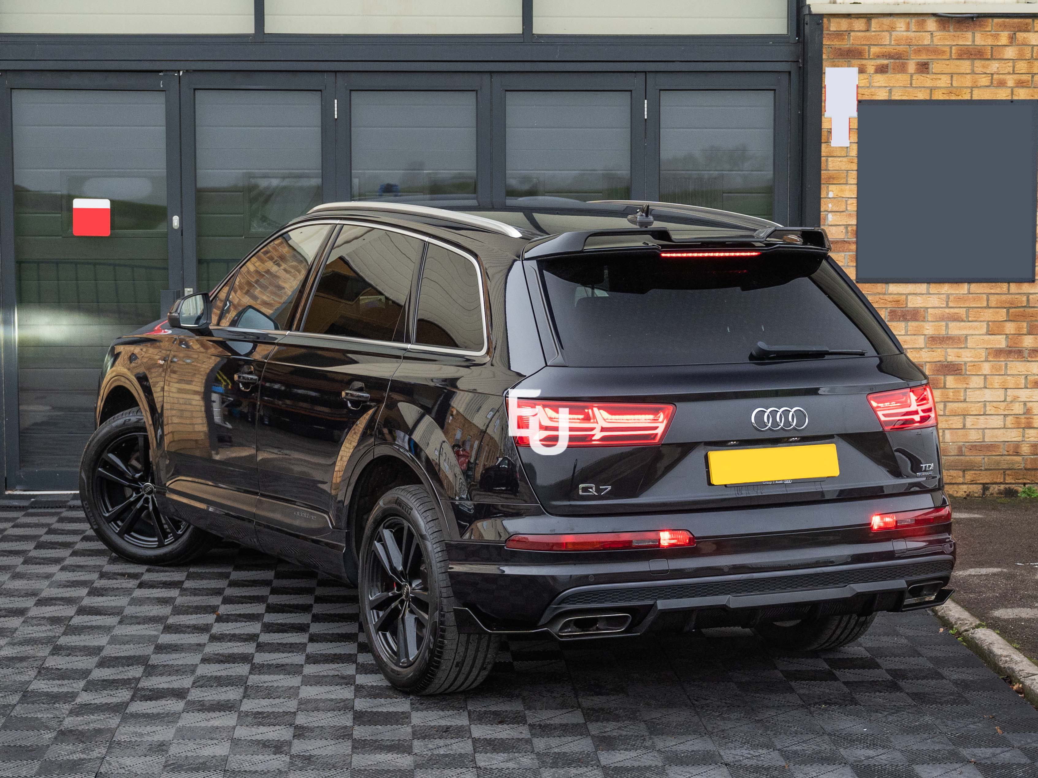 FOR AUDI Q7 SQ7 S LINE 4M REAR DIFFUSER BUMPER LIP SPLITTER SPOILER GLOSS BLACK