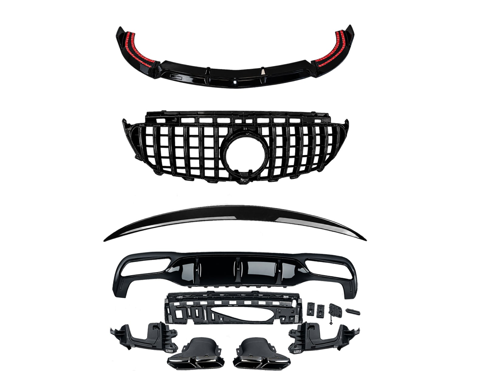 BODYKIT FOR MERCEDES E CLASS W213 E63 LOOK REAR DIFFUSER FRONT SPLITTER 16-20