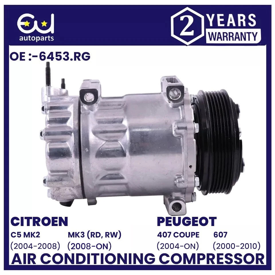 AIR CONDITIONING A/C COMPRESSOR FOR CITROEN C5 MK2 MK3 PEUGEOT 407 607 1.6 1.8
