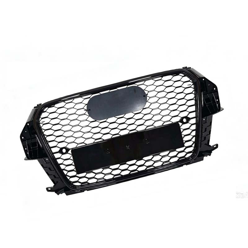 RSQ3 STYLE FRONT BUMPER HONEYCOMB GRILLE FOR AUDI Q3 8U 2011-2015 GLOSS BLACK