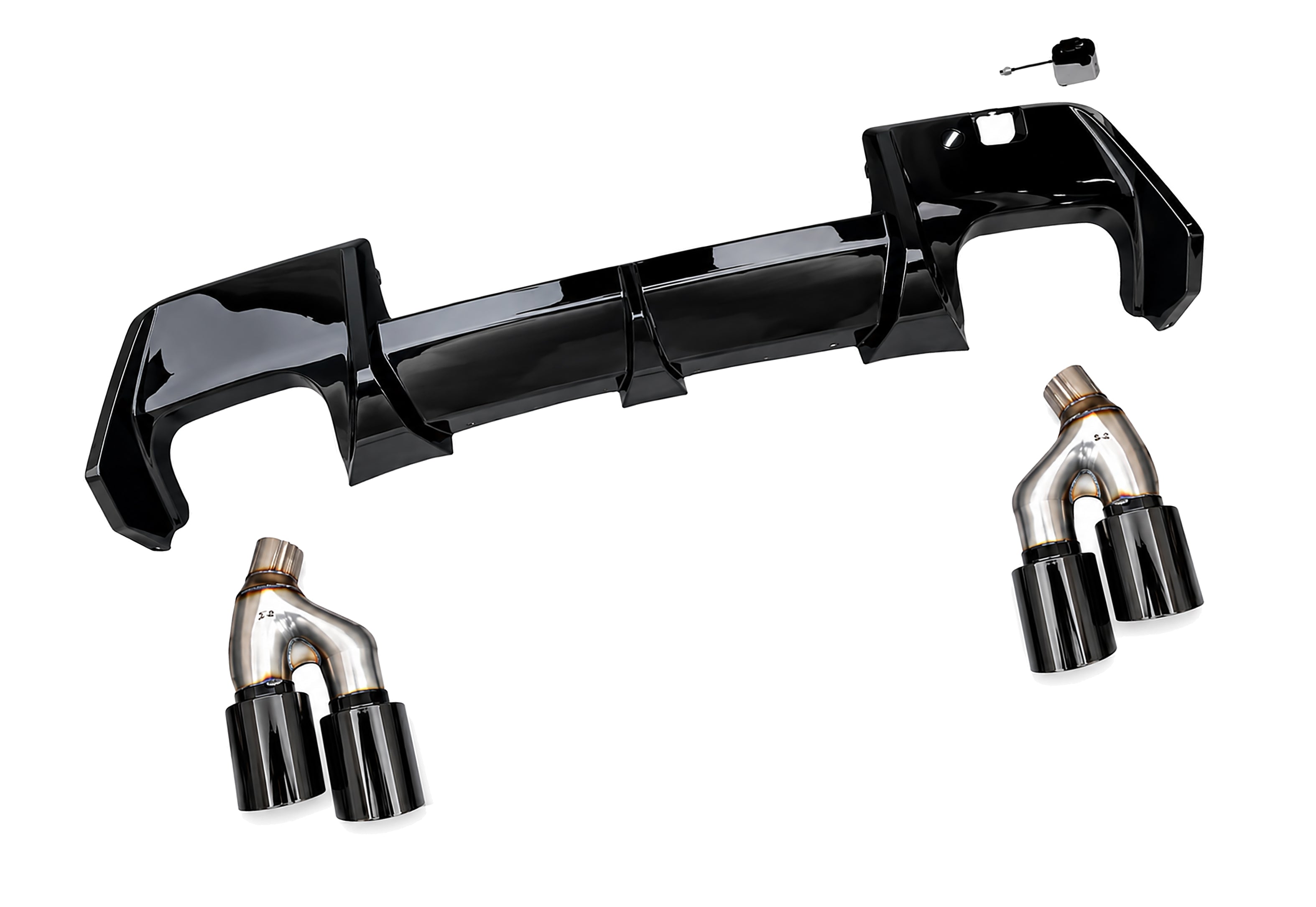 FOR BMW 1 SERIES F70 M SPORT GLOSS BLACK REAR BUMPER DIFFUSER W/TAILPIPES 2024+