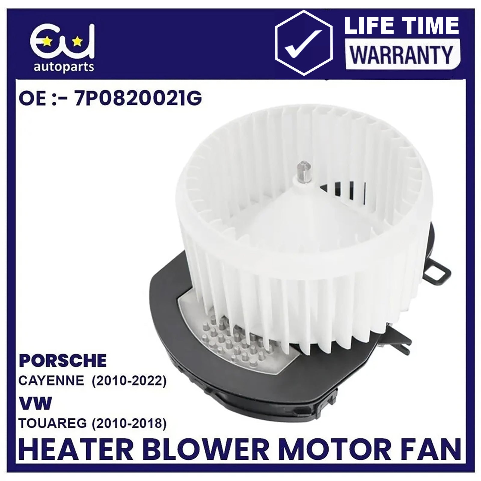 HEATER BLOWER MOTOR FAN FOR PORSCHE CAYENNE 92A VW TOUAREG 10-22 7P0820021G RHD