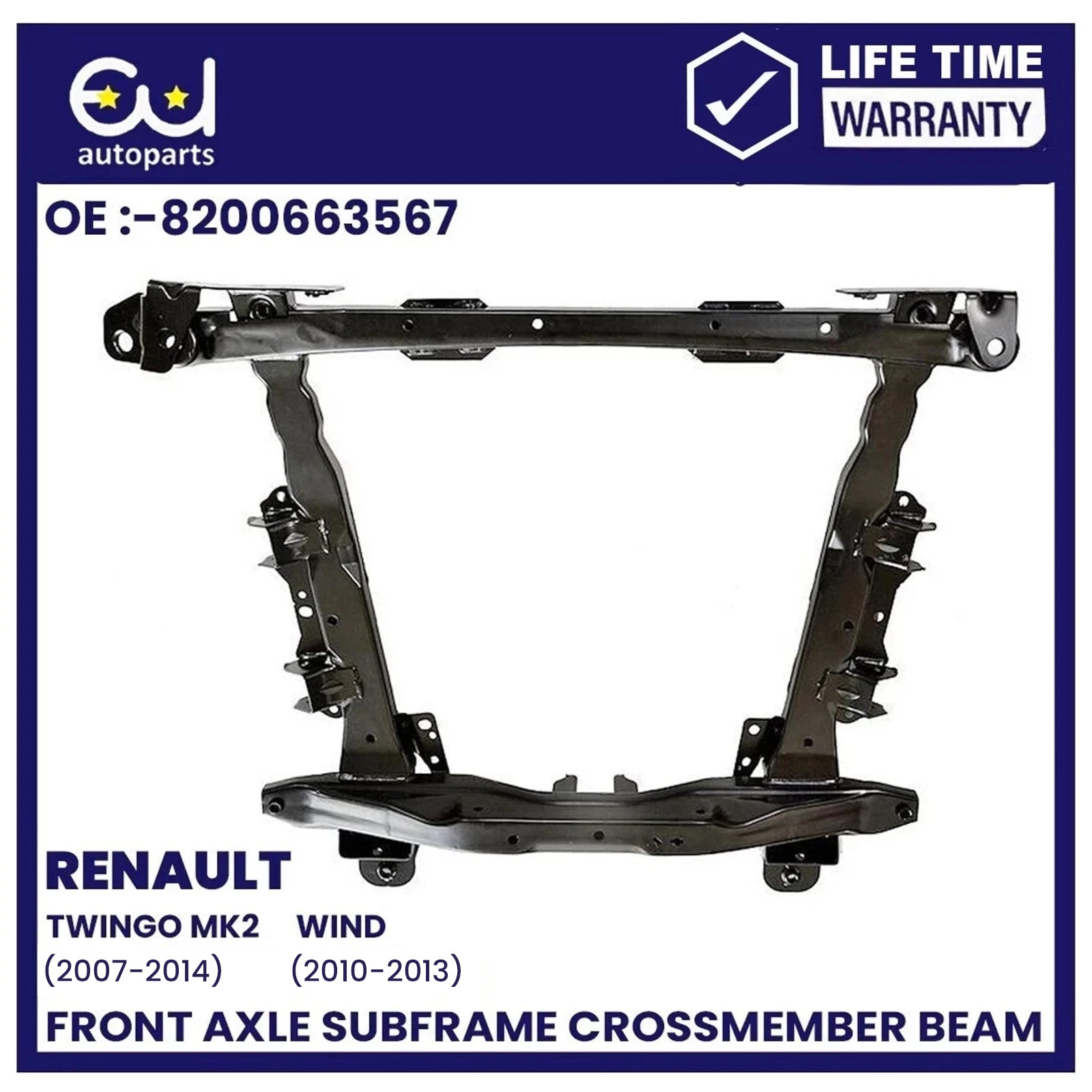 FRONT SUBFRAME CROSSMEMBER FOR RENAULT TWINGO MK2 CNO WIND E4M 07-14 544014669R