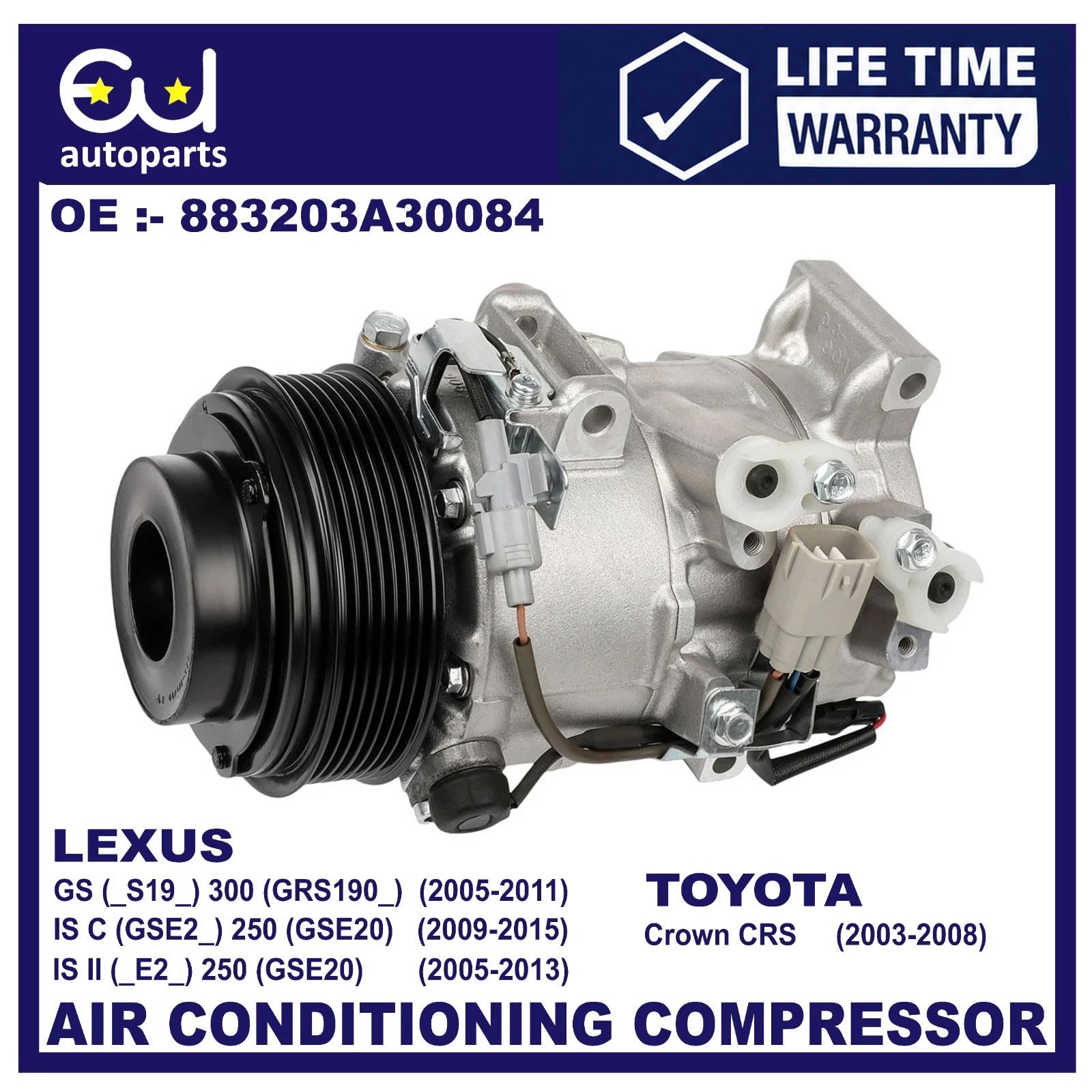 AIR CON AC COMPRESSOR FOR LEXUS GS300 IS250 IS350 RX350 U3 GSE2 S19 2.5 CROWN