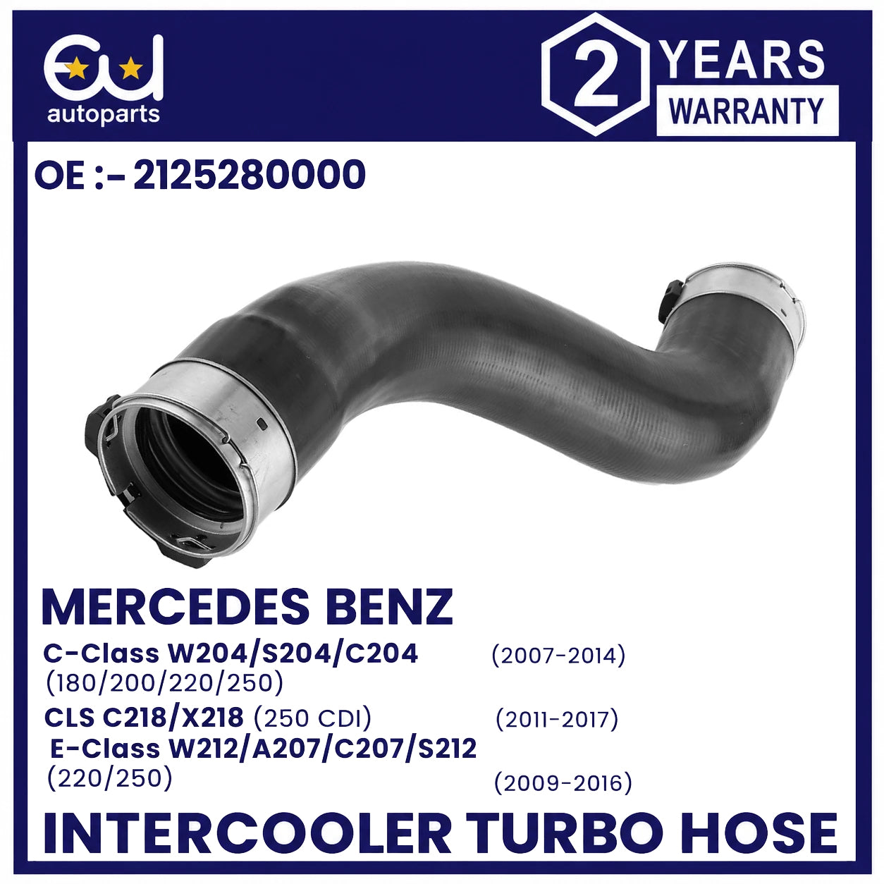 LEFT CHARGE AIR INTERCOOLER TURBO HOSE PIPE FOR MERCEDES C CLASS W204 2045282182