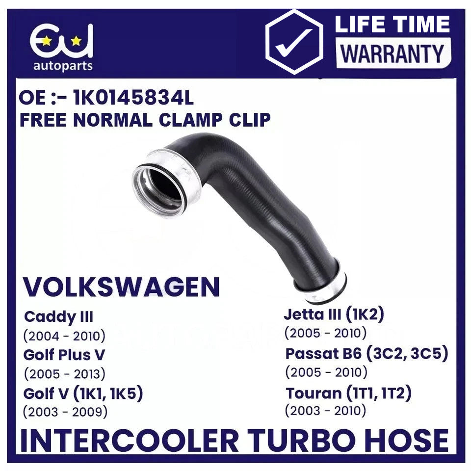 INTERCOOLER TURBO HOSE PIPE FOR VW CADDY GOLF MK5 JETTA TOURAN OCTAVIA 1.9 TDI