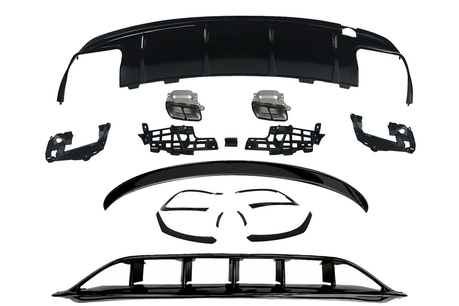 FOR MERCEDES CLA W117 C117 AIR KNIFE SPLITTER AERO KIT REAR DIFFUSER BODYKIT