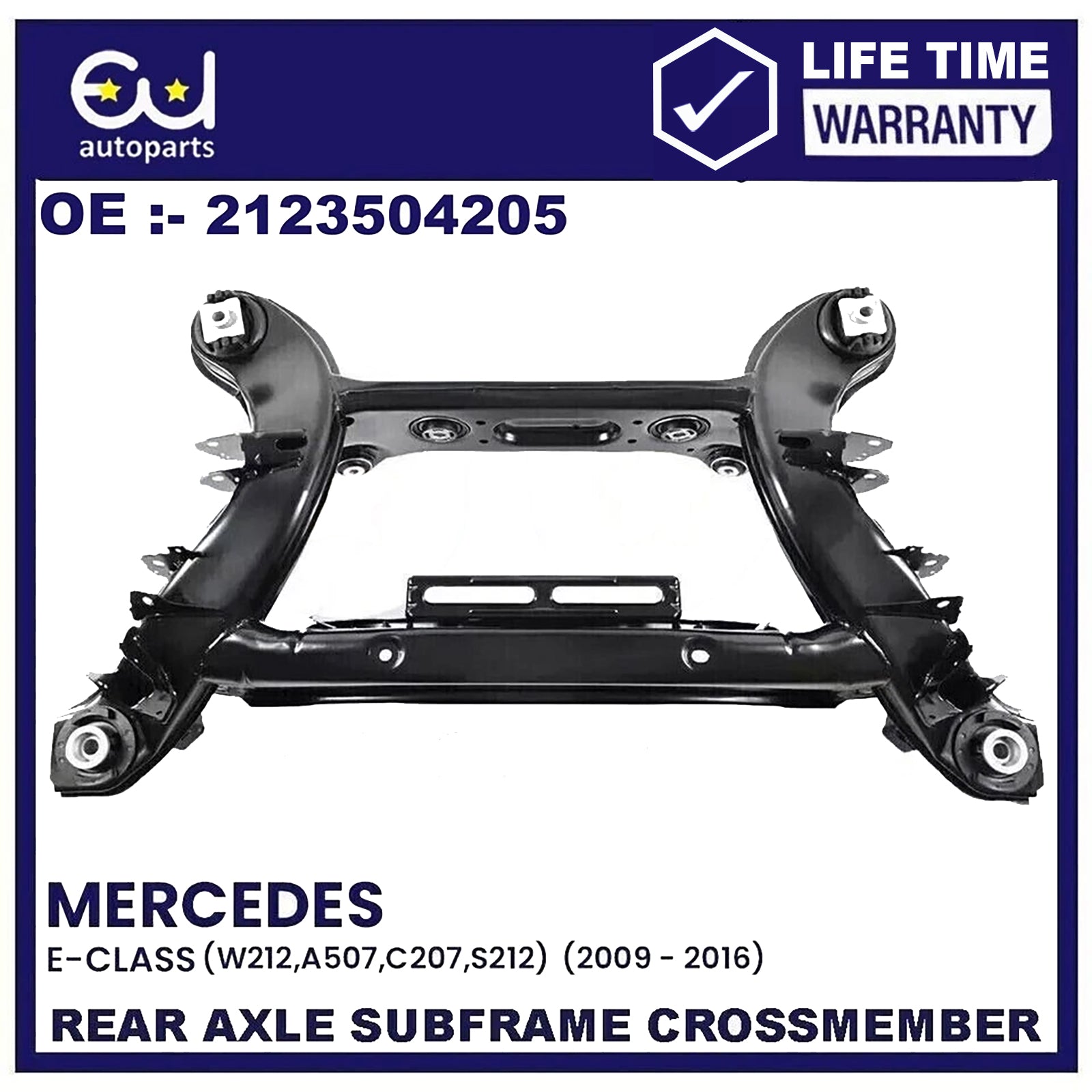 REAR AXLE SUBFRAME CROSSMEMBER FOR MERCEDES E-CLASS C207 S212 W212 2009-16 BOLTS