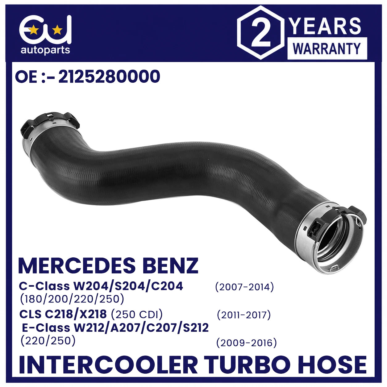 LEFT CHARGE AIR INTERCOOLER TURBO HOSE PIPE FOR MERCEDES C CLASS W204 2045282182