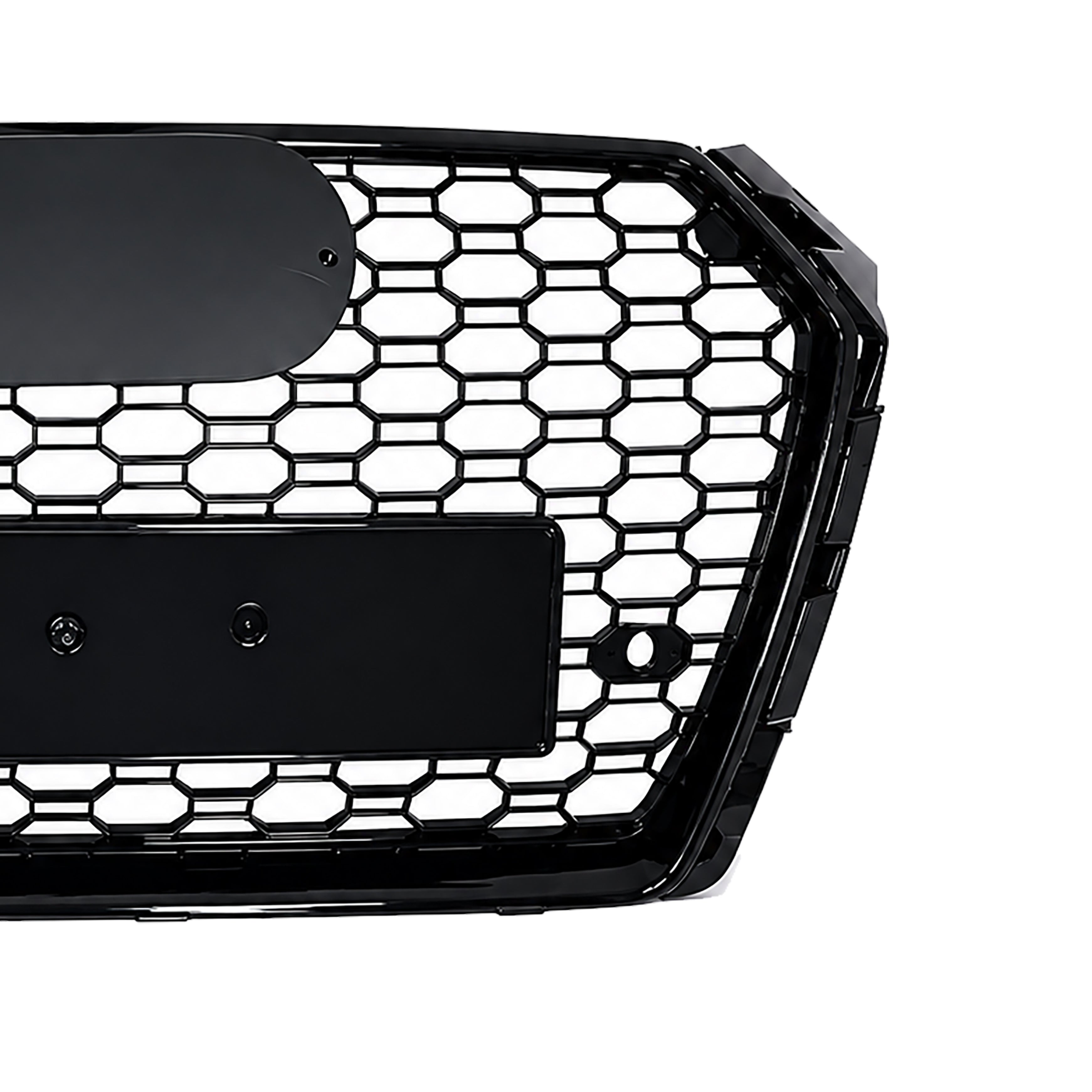 FRONT HONEYCOMB GRILLE RS4 STYLE GLOSS BLACK GRILLE FOR AUDI A4 S4 B9 15-19