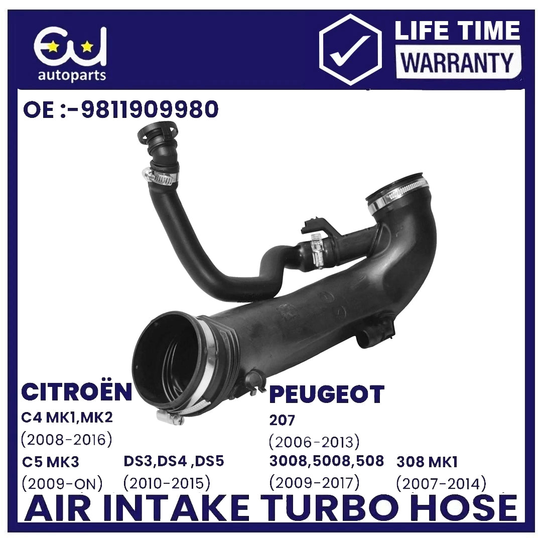 Air Intake Hose for Citroen C4 C5 III (RD_) Peugeot 207 308 1.6 16V RCZ 8-15 R