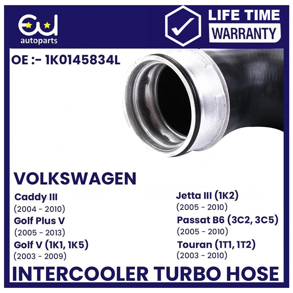 INTERCOOLER TURBO HOSE PIPE FOR VW CADDY GOLF MK5 JETTA TOURAN OCTAVIA 1.9 TDI