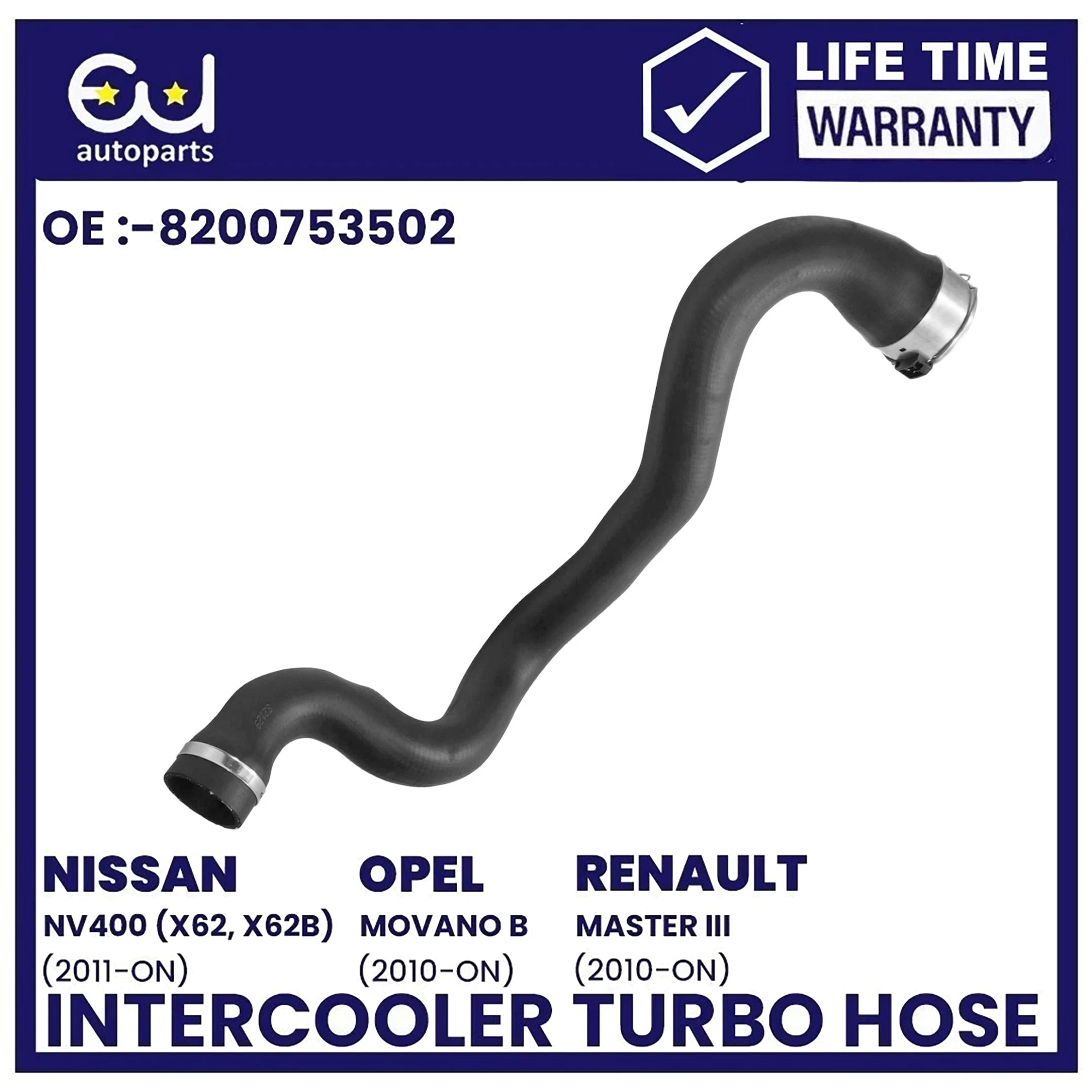 INTERCOOLER TURBO HOSE PIPE FOR RENAULT NV400 OPEL VAUXHALL MOVANO MK2 X62 2.3 D